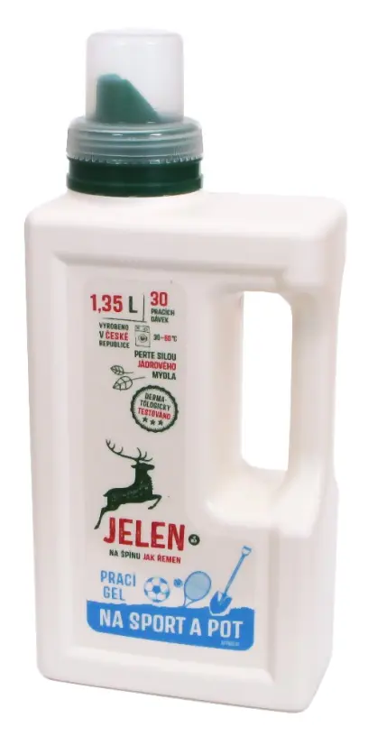 Gel na praní Sport a pot 30PD 1,35l, Jelen