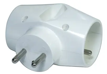 Zásuvka rozbočovací 2x kulatá + 1x plochá bílá, Emos#10496