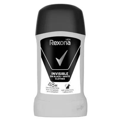 Antiperspirant tuhý Men Invisible B&W 50ml, Rexona#11933