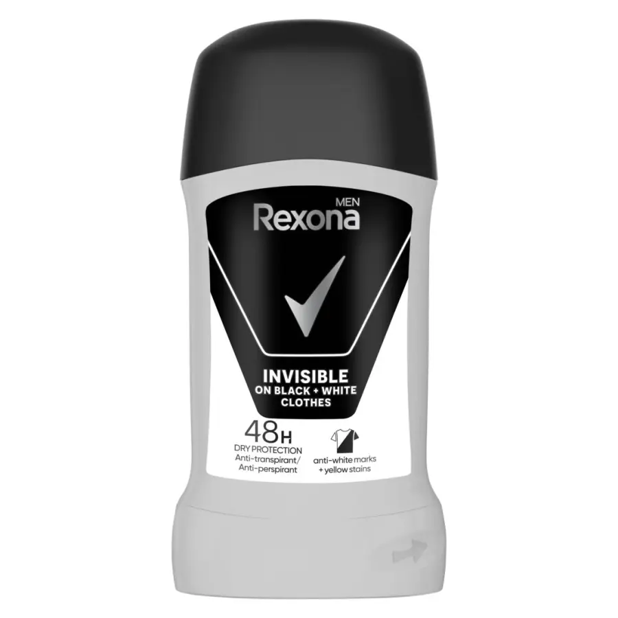 Antiperspirant tuhý Men Invisible B&W 50ml, Rexona#11933