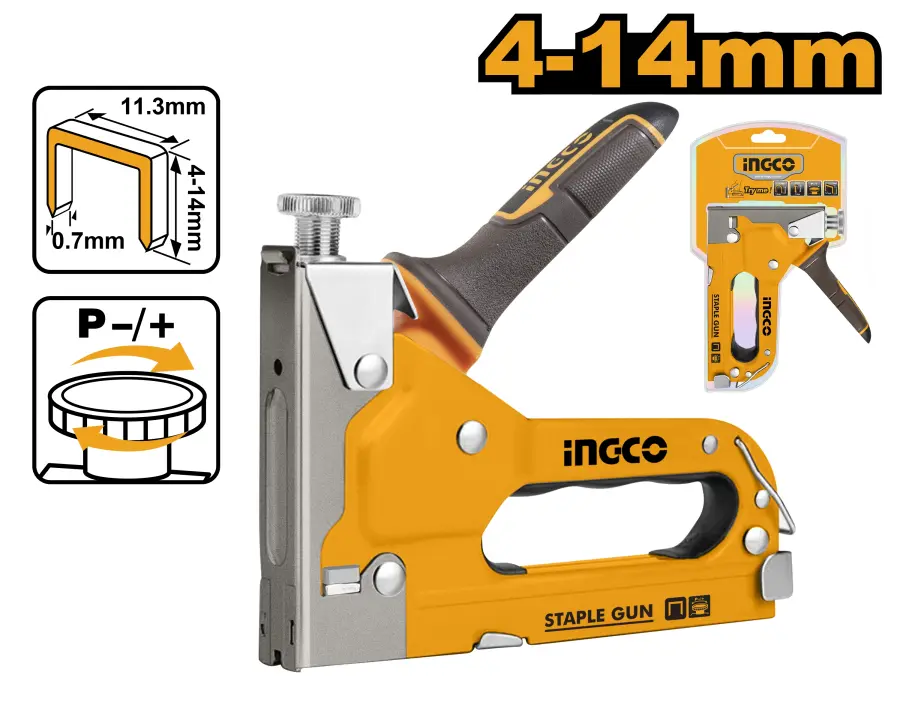 Pistole sponkovací kovová 4-14mm HSG14018, Ingco#1339