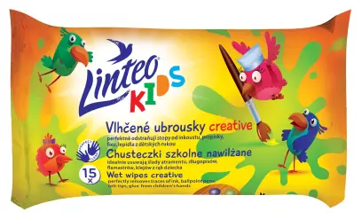 Ubrousky vlhčené Kids 15ks, Linteo