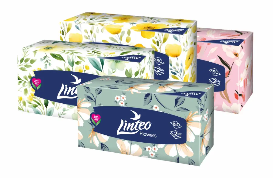 Kapesníky papírové 2 vrstvé box 150ks, Linteo#13985
