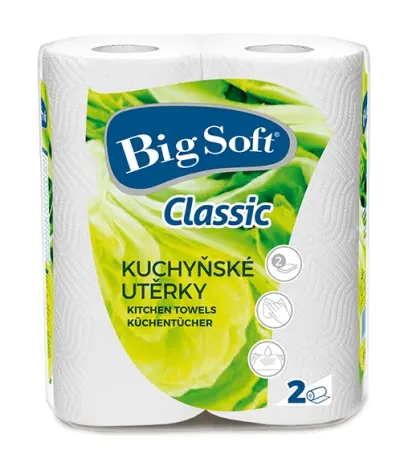 Utěrky kuchyňské Classic 2 vrstvé 2 role, Big Soft