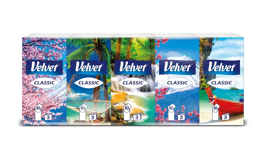 Kapesníky papírové Classic 3 vrstvé 10x10ks, Velvet#15016