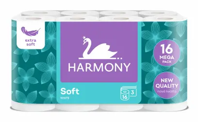 Papír toaletní Soft White 3 vrstvý 16 rolí, Harmony