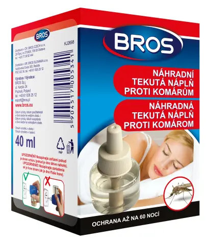 Náplň náhradní proti komárům 40ml,tekutá, BROS