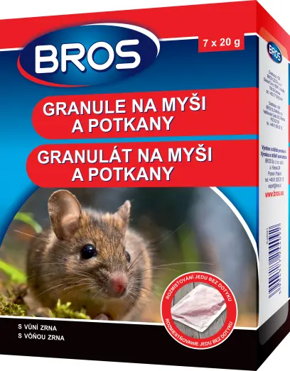 Nástraha - granule na myši a potkany 140g, Bros