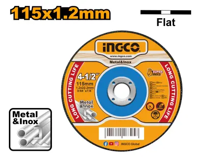 Kotouč řezný kov 115x1,2x22,2mm MCD121151, Ingco#1686