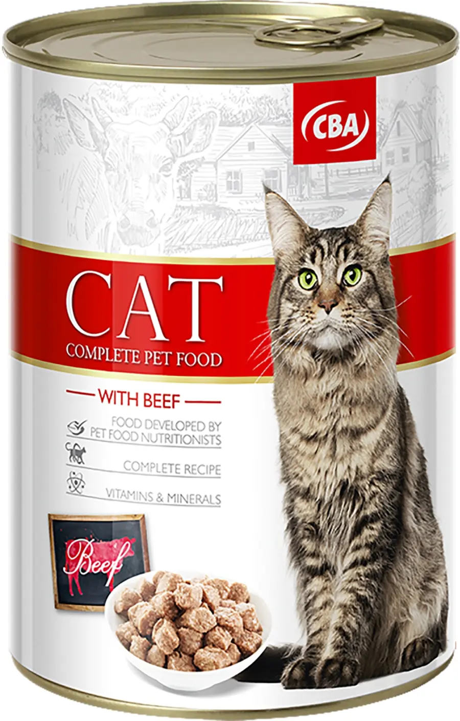 Konzerva pro kočky hovězí 415g, CBA#17420