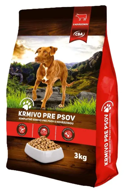 Granule pro psy hovězí 3kg, CBA#17484