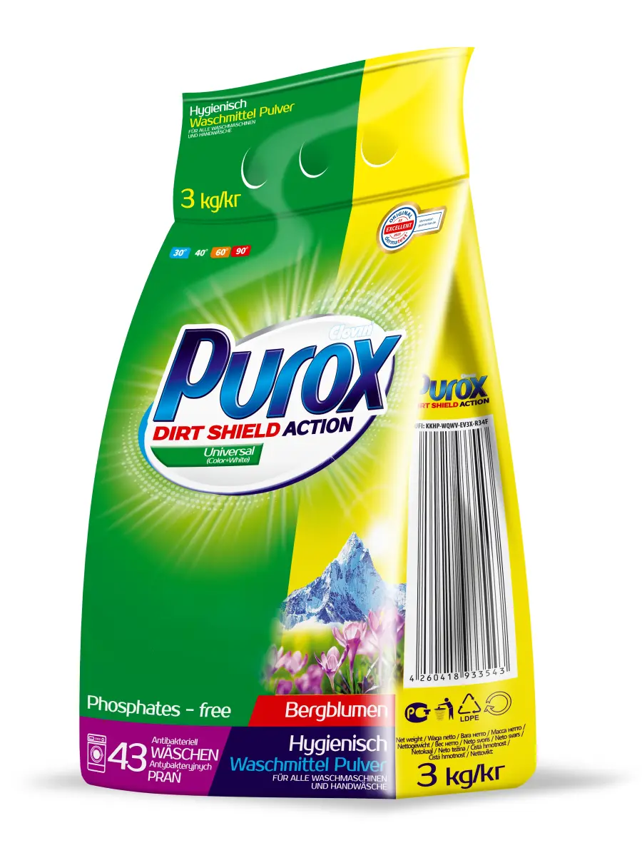 Prášek na praní Universal 43PD 3kg, Purox#18635