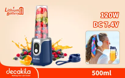 Mixér na smoothie stolní bezdrátový 0,5l 120W modrý KMJB022L, Decakila#18731