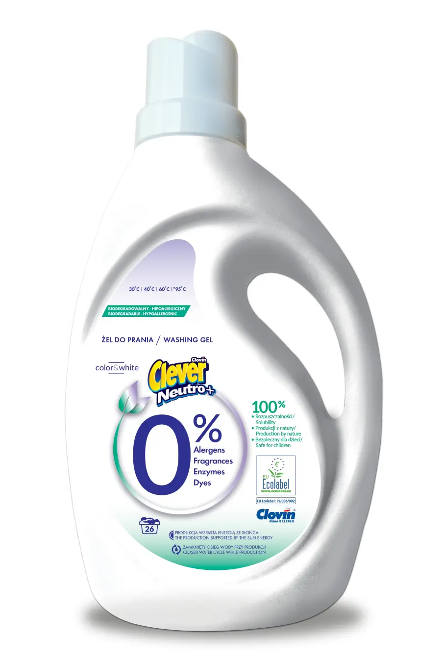 Gel na praní Color&white 26PD 1,56, Clever Neutro#18760