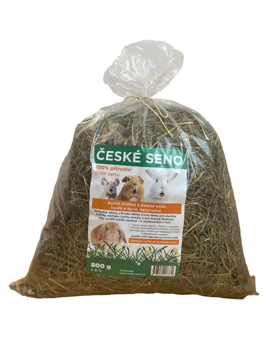 Krmivo pro hlodavce Seno luční 100% přírodní 800g, České seno#18778