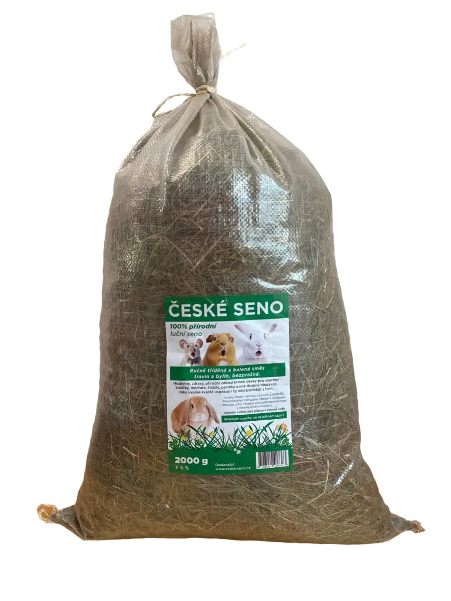 Krmivo pro hlodavce Seno luční 100% přírodní 2kg, České seno#18779