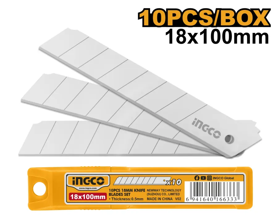 Čepel náhradní 18x100mm sada 10ks HKNSB112, Ingco#20056