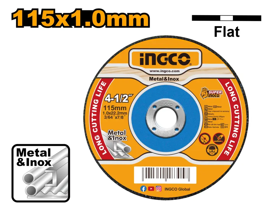 Kotouč řezný na kov, 115x1,0mm MCD101151, Ingco#20069
