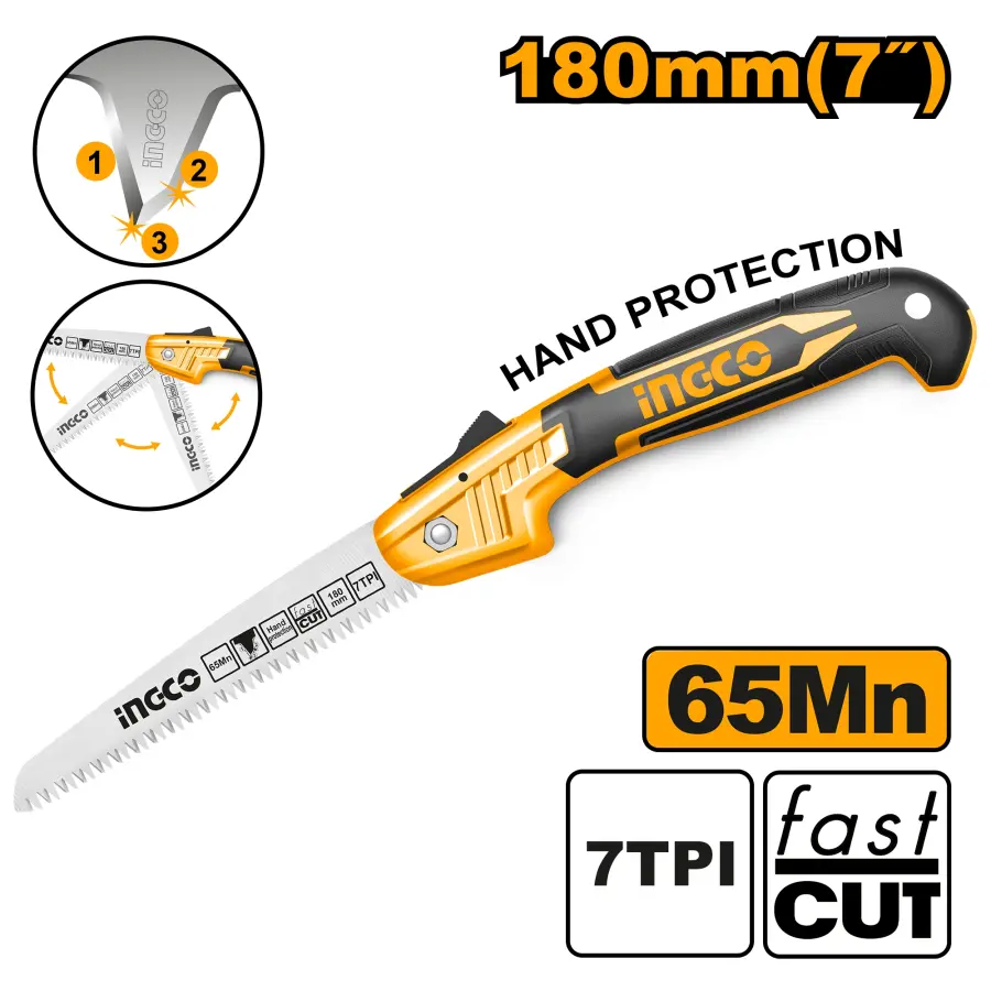 Pilka na dřevo skládací 180mm HFSW18028C, Ingco#20081