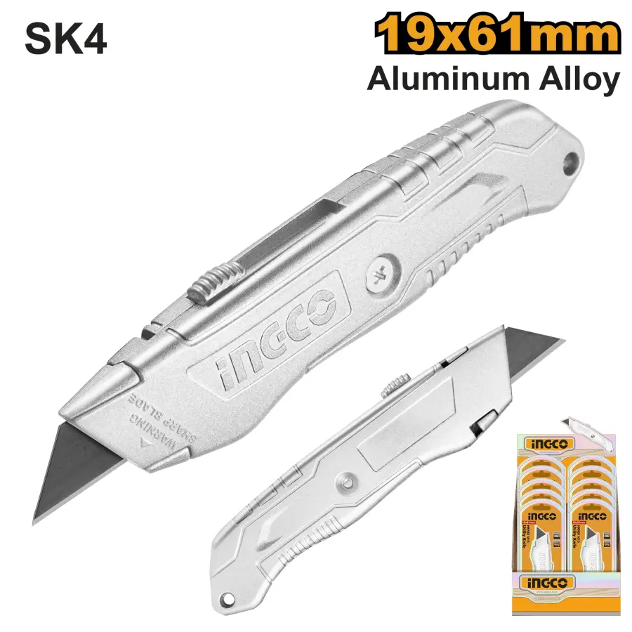 Nůž pracovní s vyměnitelnou čepelí 19mm HKNS11615, Ingco#21483