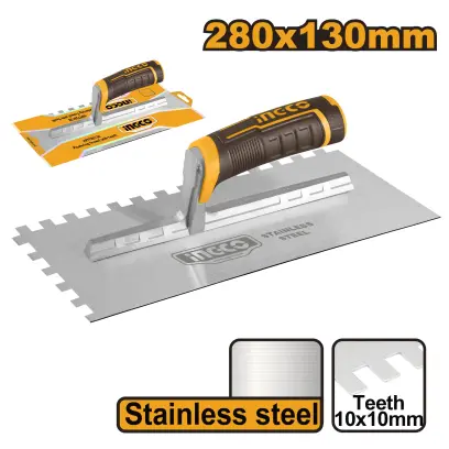 Hladítko zednické 280x130mm zub 10 HPTT28138, Ingco#21492