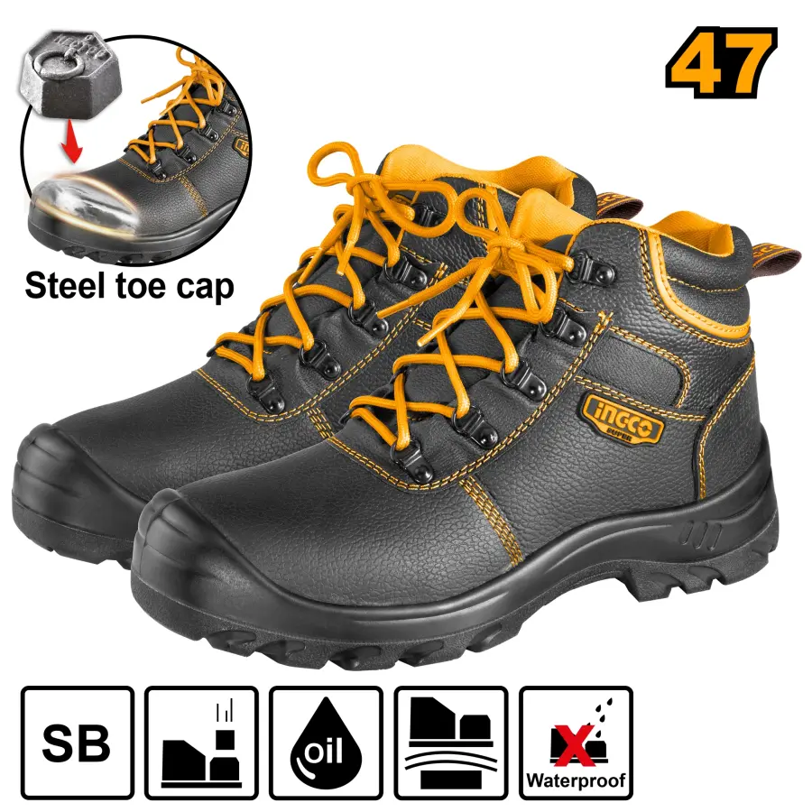 Obuv pracovní s ochranou špičkou - kotníková vel. 47 SSH04SB.47, Ingco#21507