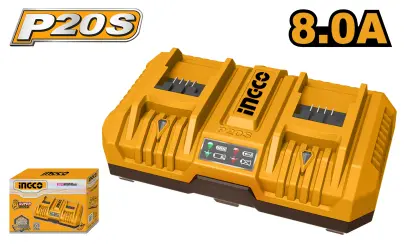 Nabíječka 8,0A pro Li-ion baterie AKU 20V FCLI2082, Ingco#21554