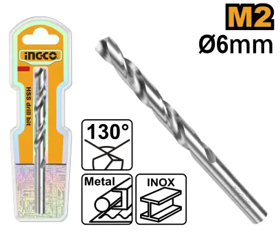 Vrták do kovu, 6mm DBT11300601, Ingco#21573