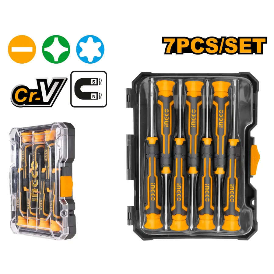 Šroubovák jemný sada 7ks CrV KLC HKSD0718, Ingco#21618
