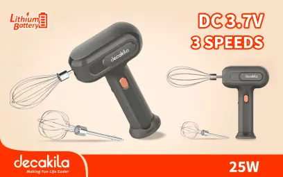 Šlehač ruční bezdrátový 25W šedý KMMX018G, Decakila#21688