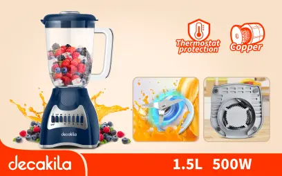 Mixér stolní 10 rychlostí 1,5l 500W modrý KEJB044L, Decakila#21717