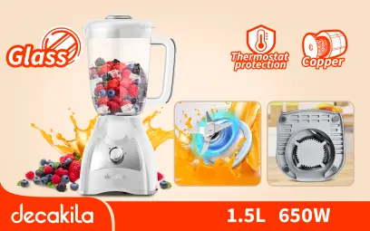 Mixér stolní 1,5l 650W bílý KEJB045W, Decakila#21720