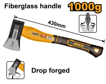 Sekera 1000g sklolaminát, kovaná hlava HAX0811000F, Ingco#21908