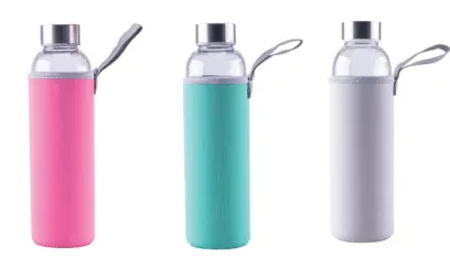 Láhev sklo 550ml sportovní v neoprenovém obale mix#22525