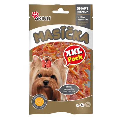 Pamlsek pro psy Kuřecí proužky XXL 90g, Akinu#23710