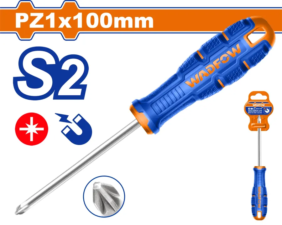 Šroubovák křížový PZ1 1x100mm WSDC214, Wadfow#23763