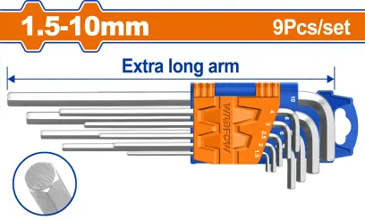 Klíč inbus prodloužený 9ks WHK1292, Wadfow#23805