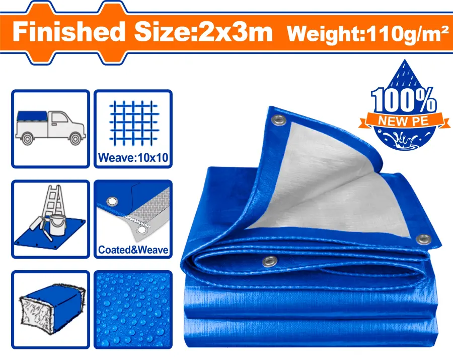 Plachta krycí, 2x3m, modrá WTQ1823, Wadfow#23845