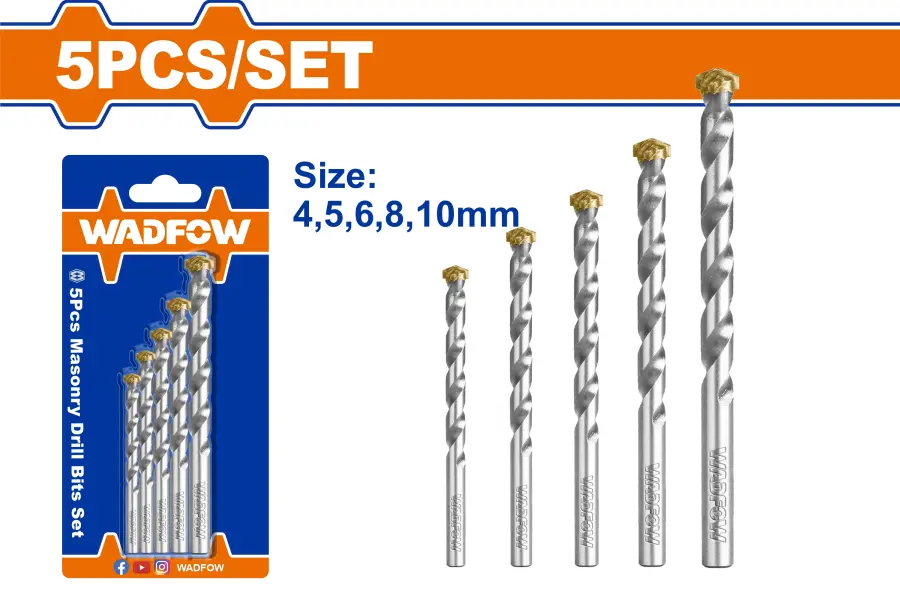 Vrták do zdiva sada 5ks WMJ2K01, Wadfow#23858