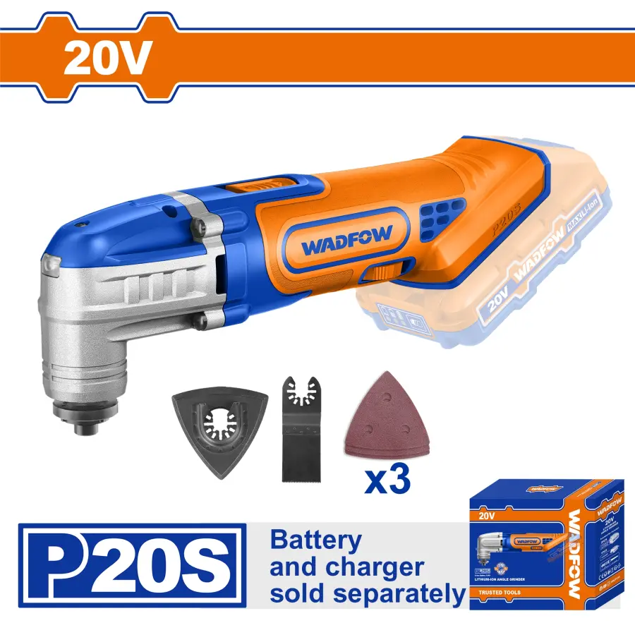 Bruska multifunkční AKU 20V, bez baterie a nabíječky WMUP5020, Wadfow#23867