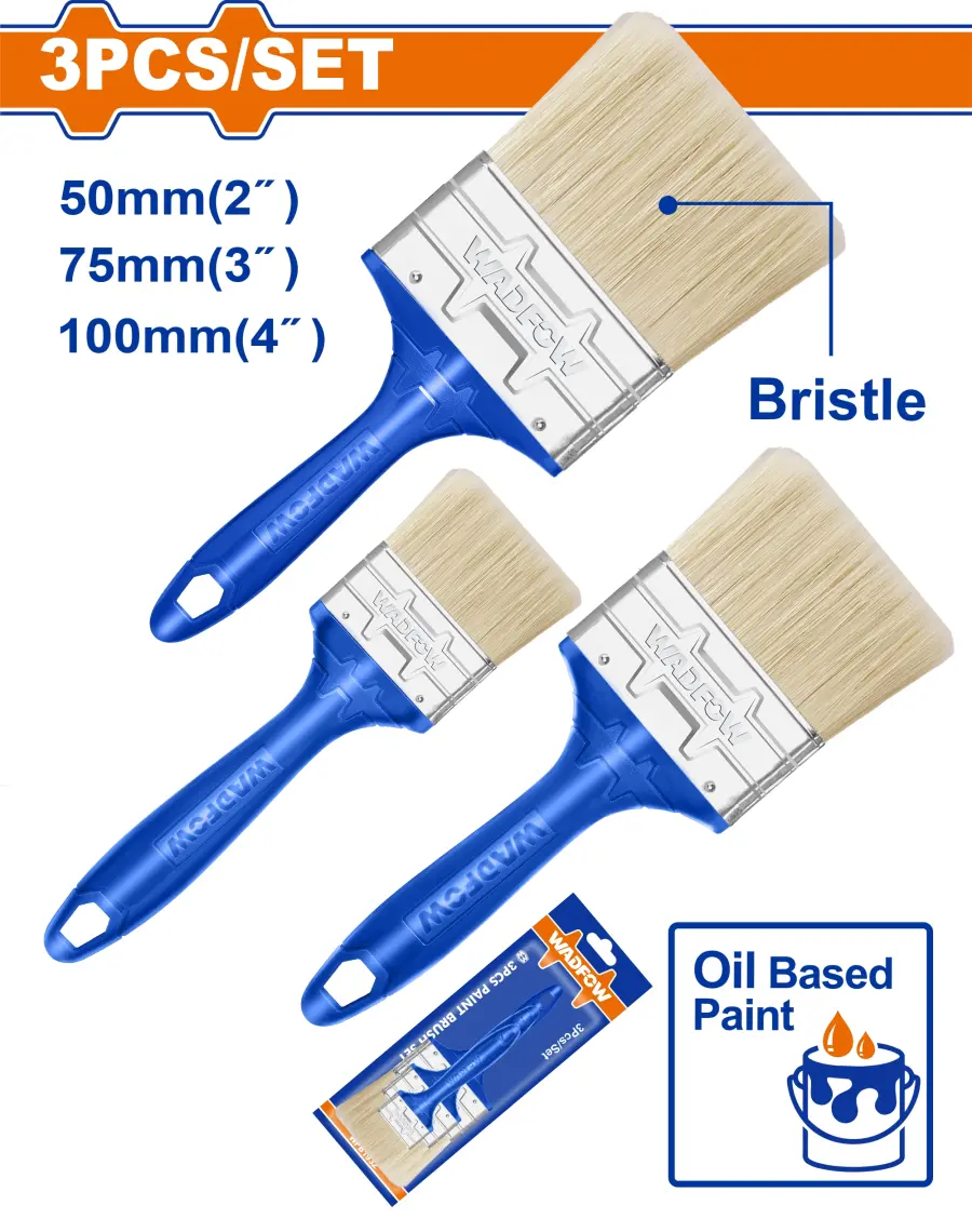 Štětec plochý sada 3ks (50mm,75mm,100mm) WPB1932, Wadfow#23893