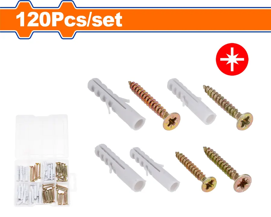 Vrut do dřevotřísky sada 120ks WXT3B01, Wadfow#23920