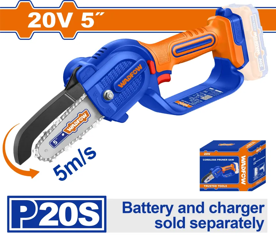 Pila řetězová AKU 5m/s mini 20V, bez baterie a nabíječky WCLP550, Wadfow#23947