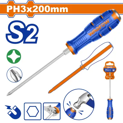 Šroubovák křížový vyjímatelný PH3x200mm WQJ2238, Wadfow#23958