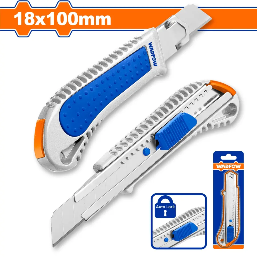 Nůž odlamovací 18x100mm, stříbrný WSK4928, Wadfow#23973