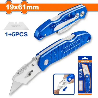 Nůž skládací 19x61mm, modrý WSK9419, Wadfow#23975