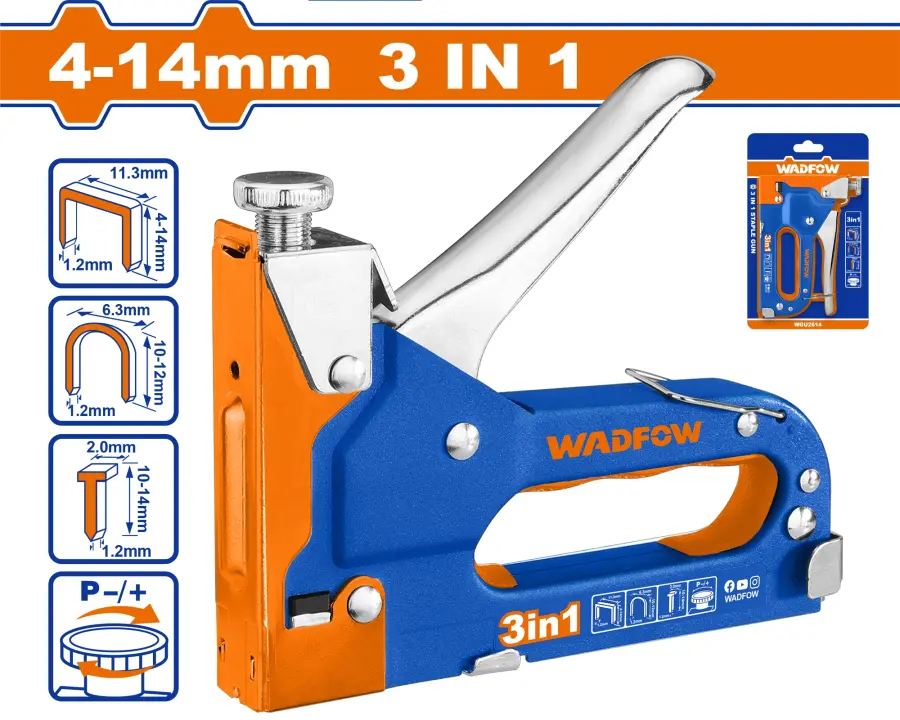 Pistole sponkovací 3v1 4-14mm WGU2614, Wadfow#23988