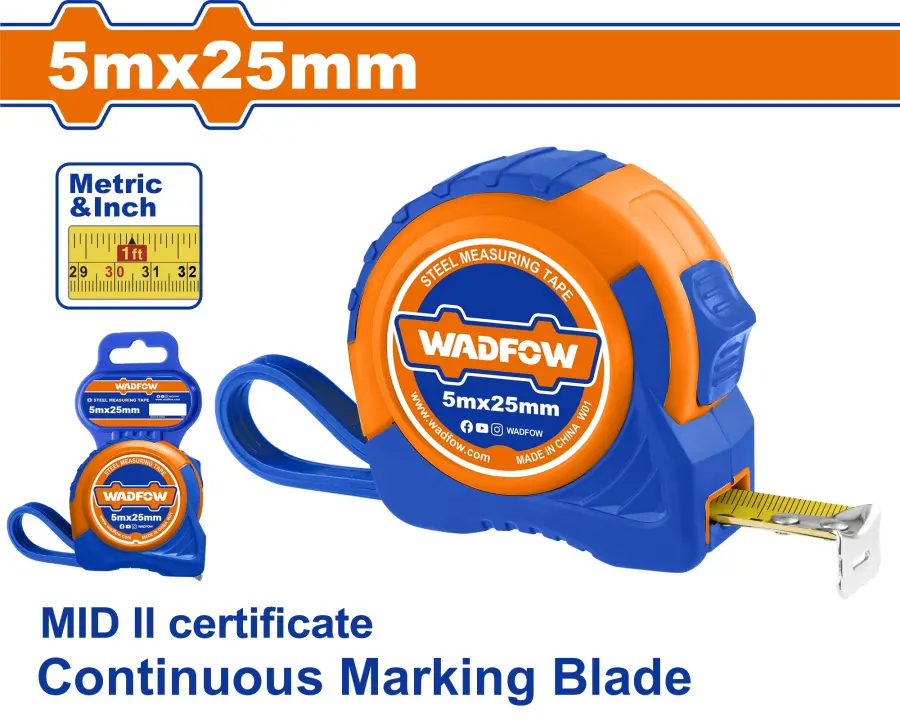 Metr svinovací 5mx25mm WMT0525E, Wadfow#24037