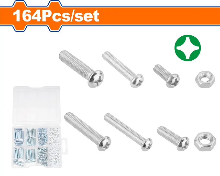Šroub závitový sada 164 ks WXSBB01, Wadfow#24065