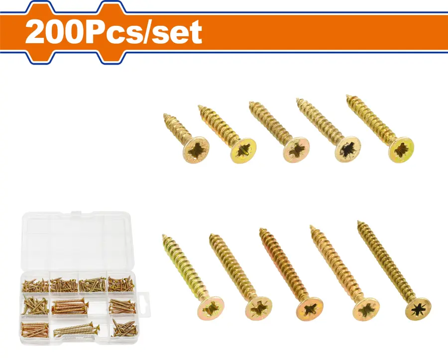 Vrut do dřeva sada 200 ks WXSCB03, Wadfow#24070